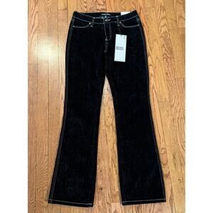 Almost Famous Mid Rise Bootcut Velvet Jeans Black Size 5 NWT